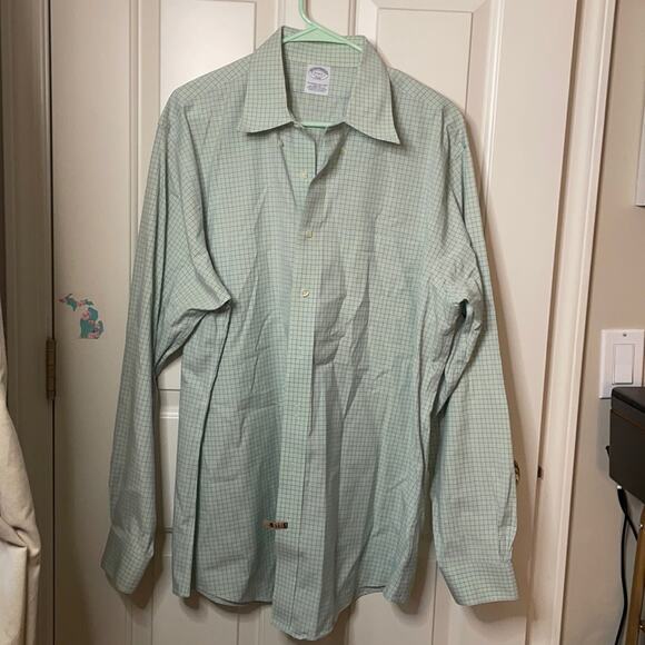 Brooks Brothers mint green button down 17 6/7 - Picture 2 of 7